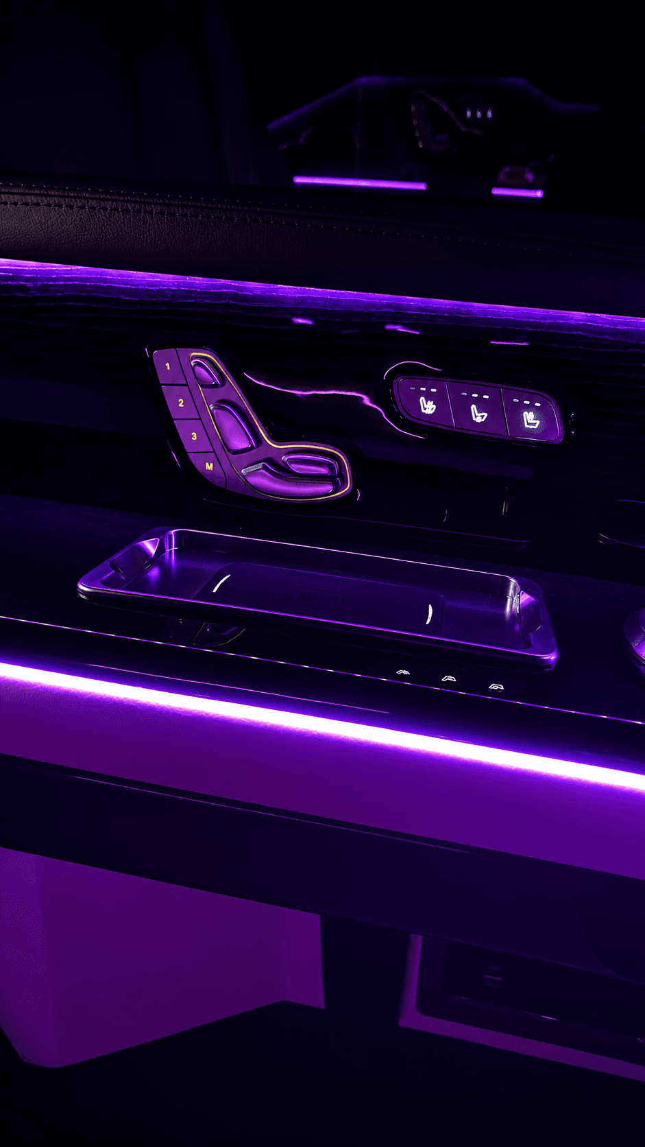 Passenger comfort controls inside Karakus Travel Mercedes Vito VIP vehicle